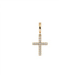 Cross 18K Gold or Whitegold Charm w. Diamonds