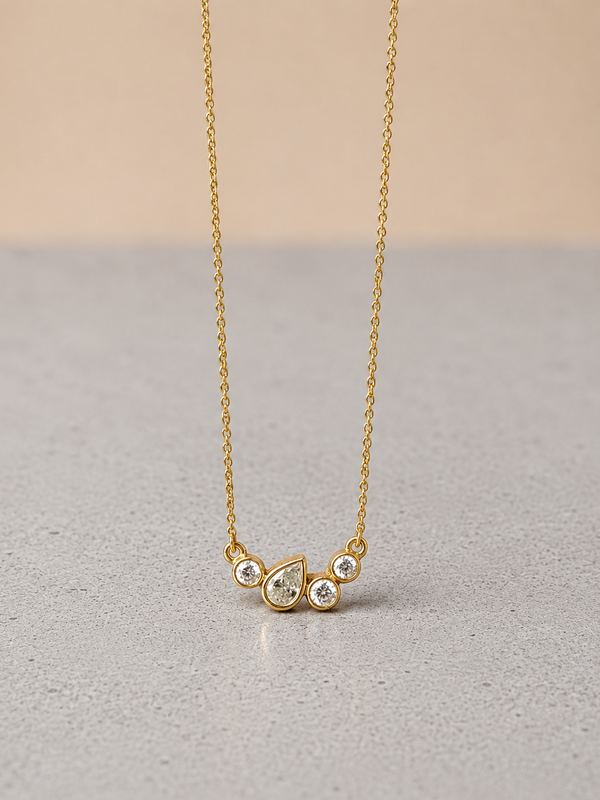 Poise Dew 14K Gold Necklace w. Lab-Grown Diamonds
