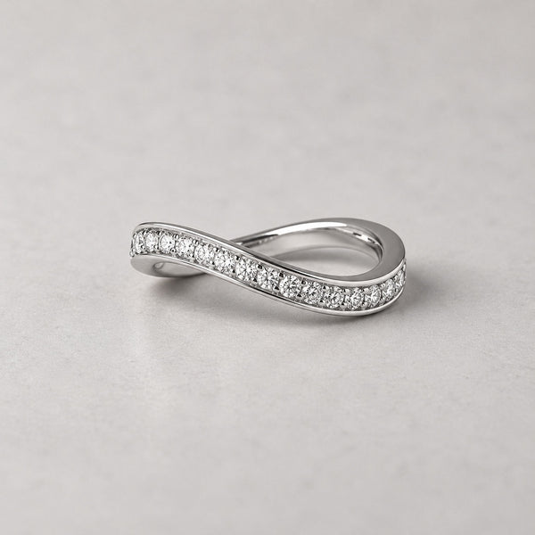 Allure Slim Full Pavé 14K White Gold Ring w. Lab-Grown Diamonds