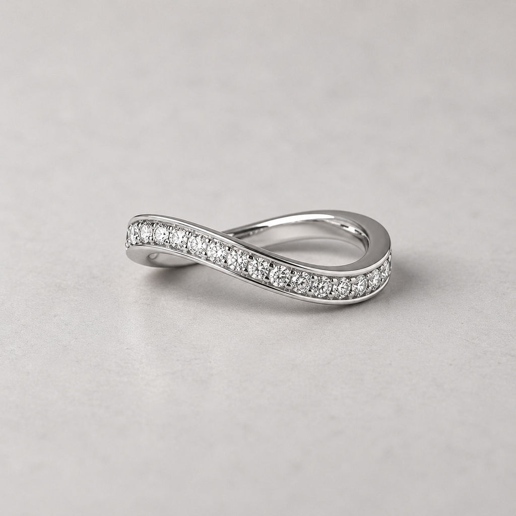 Allure Slim Full Pavé 14K White Gold Ring w. Lab-Grown Diamonds