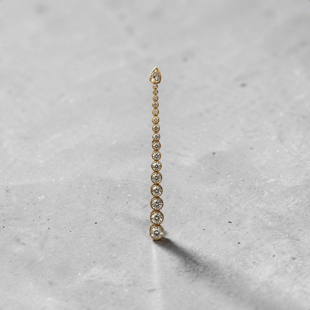 Poise Cascade 14K Gold Grande Earrings w. Lab-Grown Diamonds