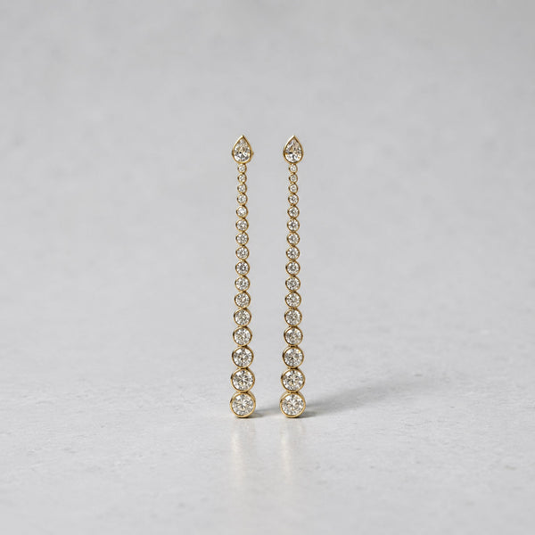 Poise Cascade 14K Gold Grande Earrings w. Lab-Grown Diamonds