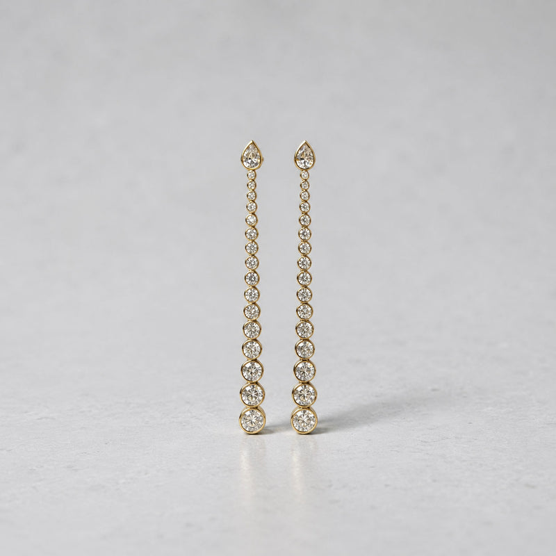 Poise Cascade 14K Gold Grande Earrings w. Lab-Grown Diamonds