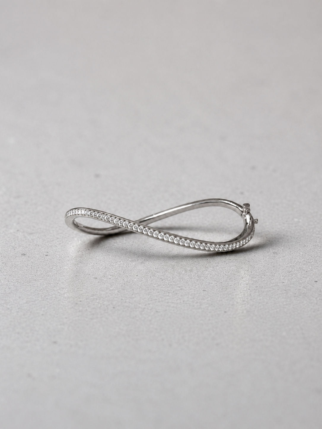 Allure Slim 14K White Gold Bangle w. Lab-Grown Diamonds