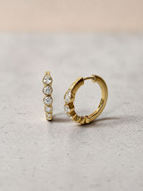 Poise Halo 14K Gold Hoops w. Lab-Grown Diamonds