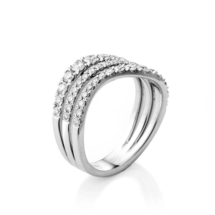 Wave Eternity 18K Gold, Rosegold or Whitegold Ring w. Diamonds