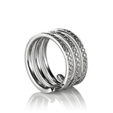 Spring Large 18K Gold, Rosegold or Whitegold Ring w. Diamonds
