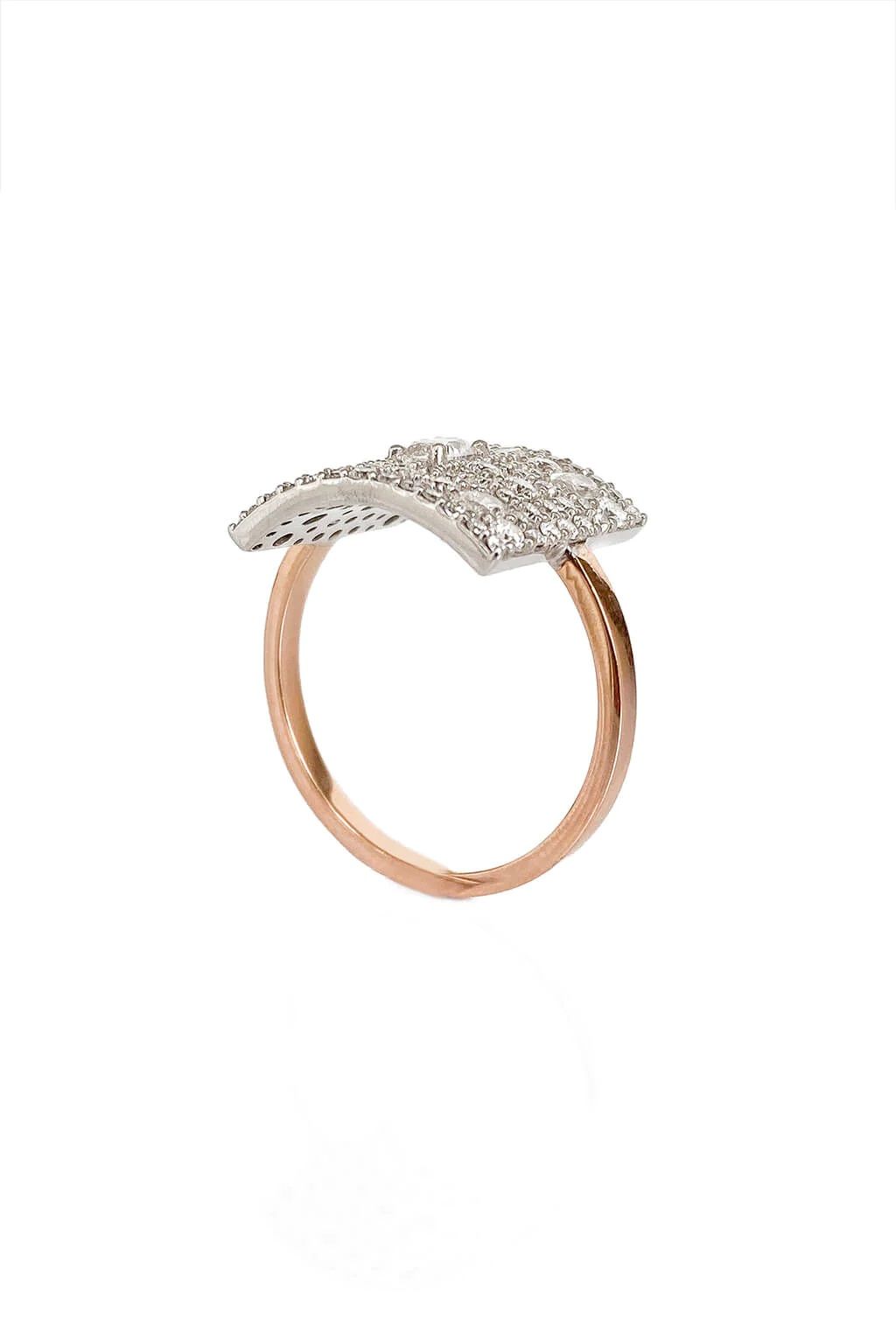 Classic Wife Ring aus 18K Roségold & Weißgold mit Diamanten
