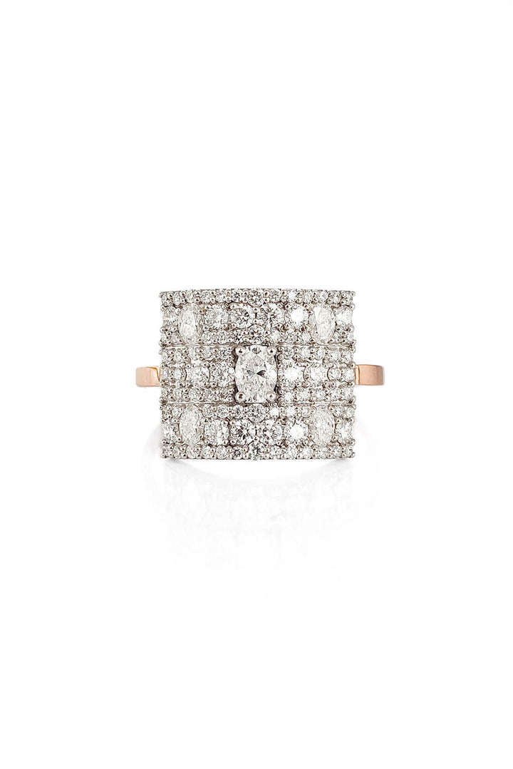 Classic Wife 18K Rosegold & Whitegold Ring w. Diamonds
