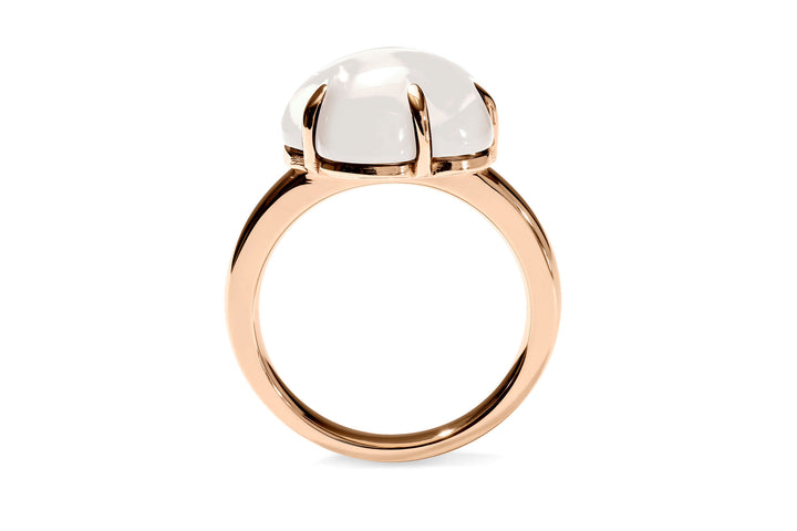 Cloud 18K Rosegold Ring w. Milky Quartz