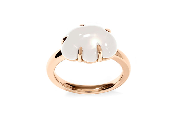 Cloud 18K Rosaguld Ring m. Milky Kvarts