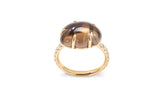 Cloud Pavé 18K Gold Ring w. Smokey Quartz & Diamonds