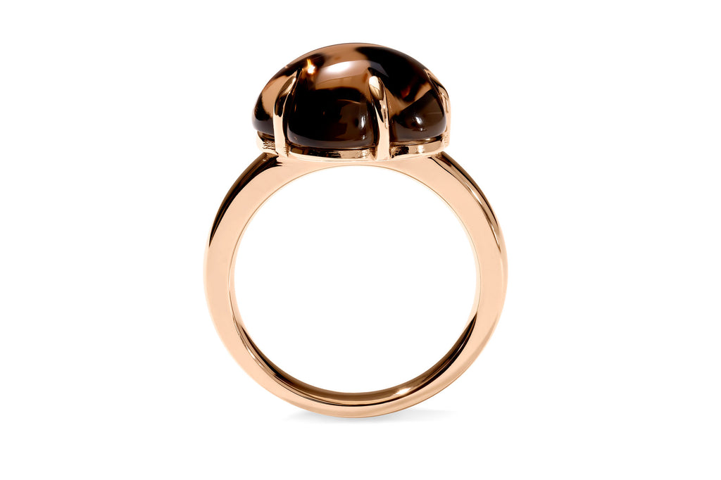 Cloud 18K Rosegold Ring w. Smokey Quartz