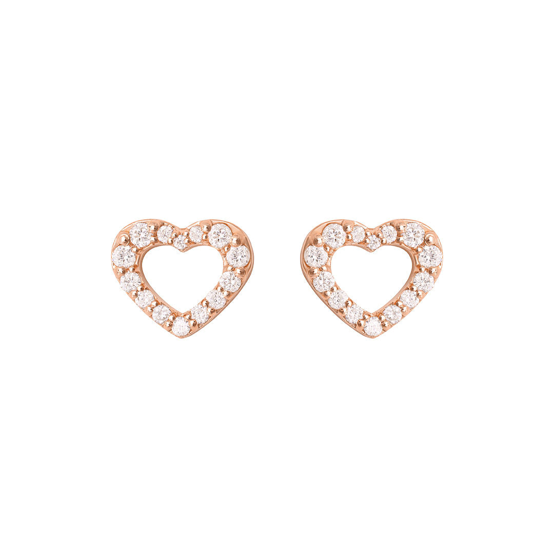 Cold, Cold Heart 18K Rose Gold Stud w. Diamond