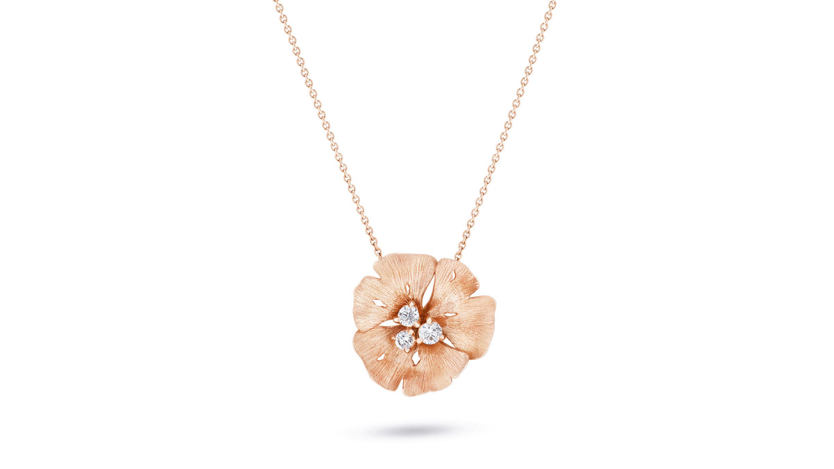 collier ginkgo mm or rose face