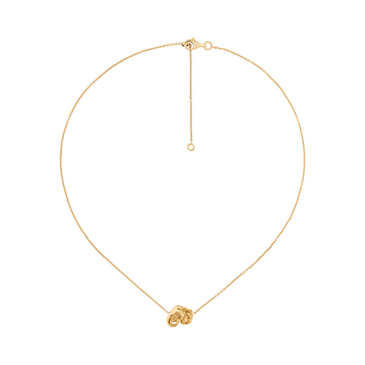 Lucky Elephant 18K Gold Necklace w. Lab-Grown Diamonds