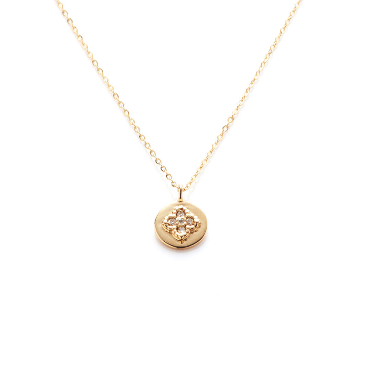 Nina Mini 18K Gold Necklace w. Diamonds