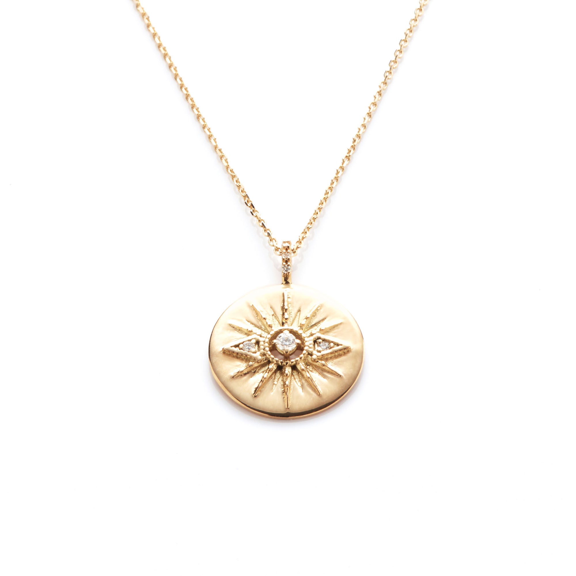 Stella Sun 18K Gold Necklace w. Diamonds