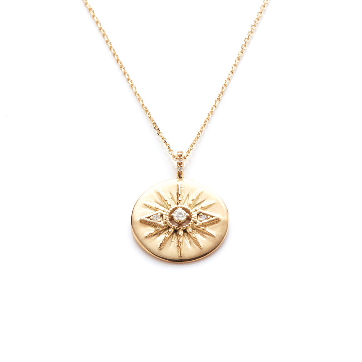 Stella Sun 18K Gold Necklace w. Diamonds