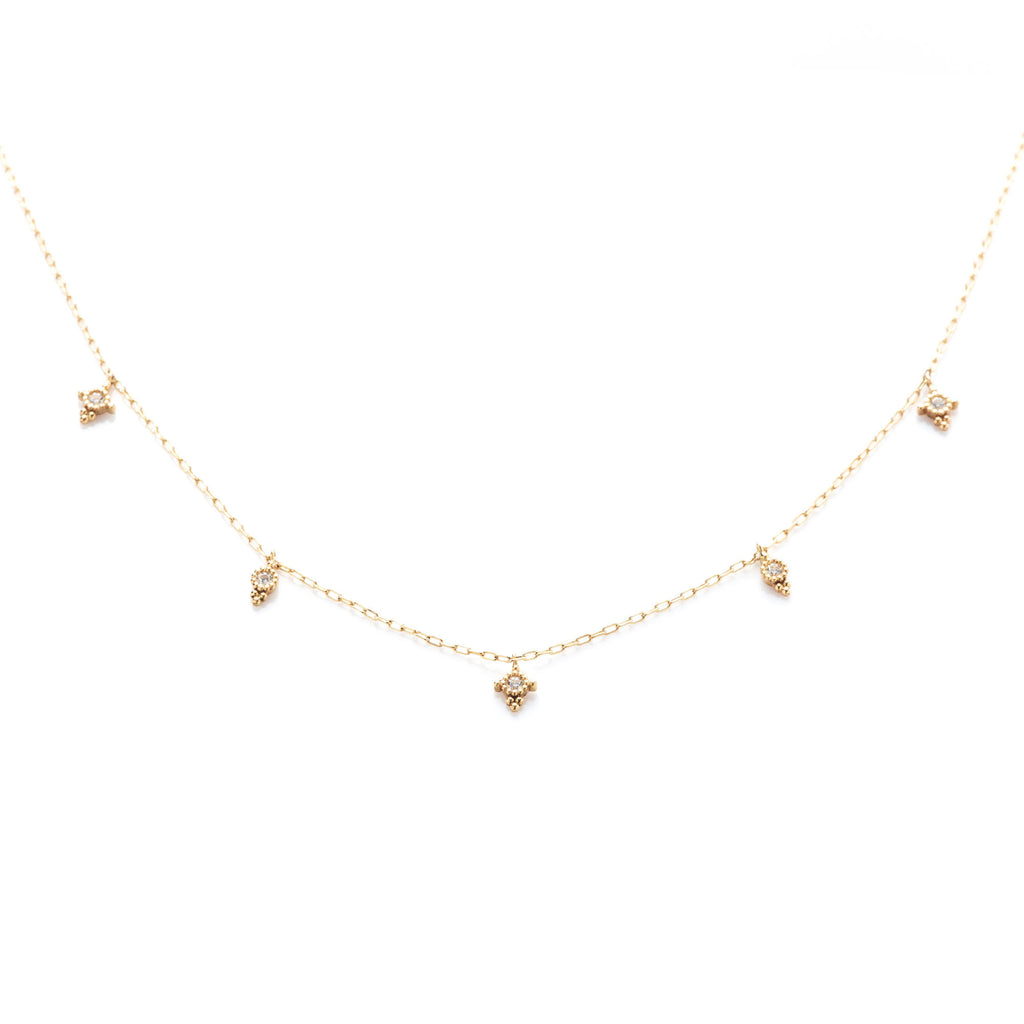 Paradis 18K Gold Necklace w. White Topazes