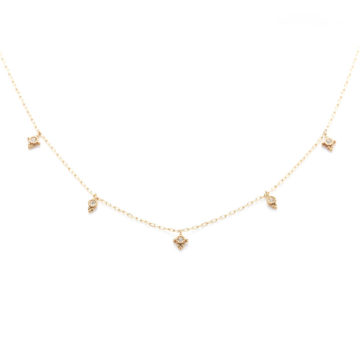Paradis 18K Gold Necklace w. White Topazes
