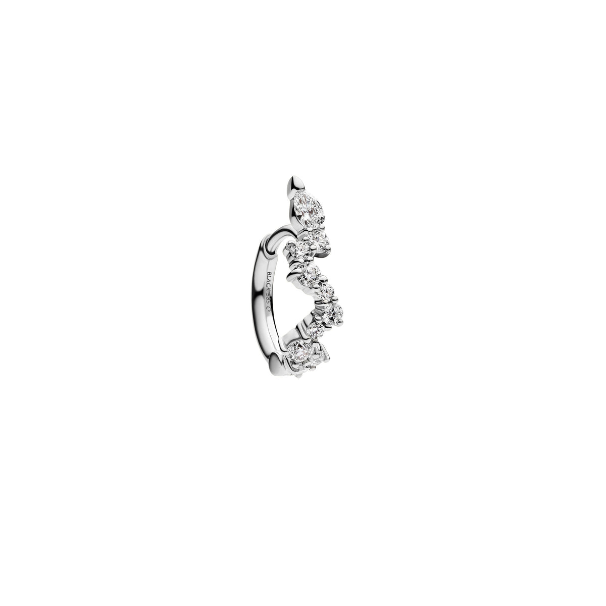 Concrete Sky 14K White Gold Huggie w. Lab-Grown Diamonds