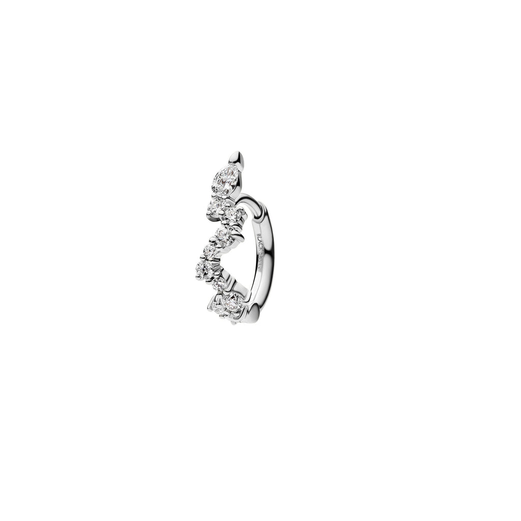 Concrete Sky 14K White Gold Huggie w. Lab-Grown Diamonds