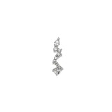 Concrete Sky 14K White Gold Huggie w. Lab-Grown Diamonds