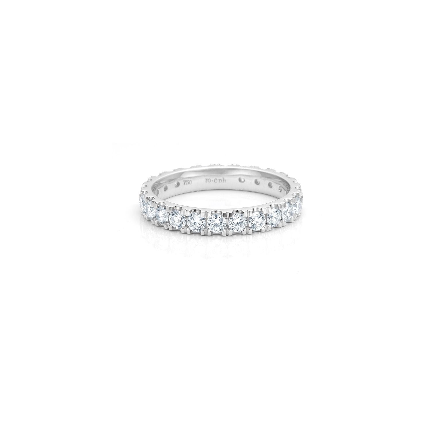 Her Classic 18K Whitegold Ring w. Diamonds