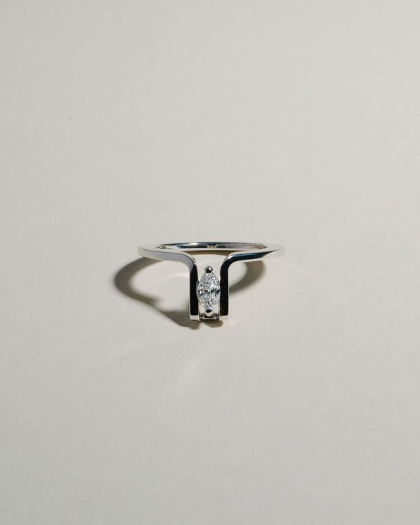 LIL 18K Whitegold Oura Cover Ring w. Marquise Lab-Grown Diamond