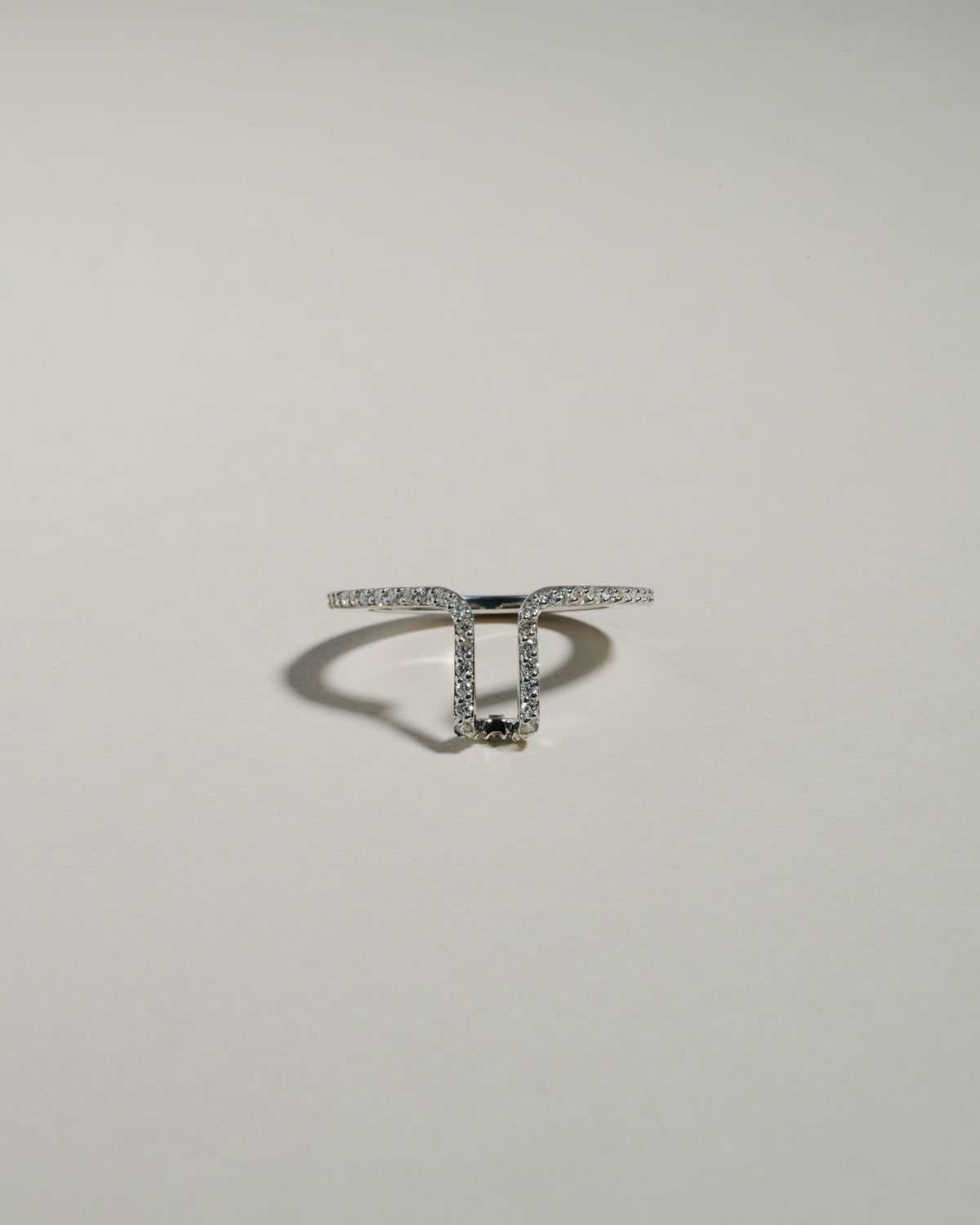 LIL 18K Whitegold Pavé Oura Cover Ring w. Lab-Grown Diamonds