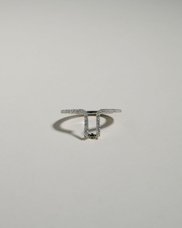 LIL Rhodium Plated Silver Pavé Oura Cover Ring w. Lab-Grown Diamonds