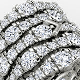 V 5 Row Pavé 14K Whitegold Ring w. Lab-Grown Diamond