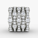 V 5 Row Pavé 14K Whitegold Ring w. Lab-Grown Diamond