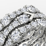 V 3 Row Pavé 14K Whitegold Ring w. Lab-Grown Diamond
