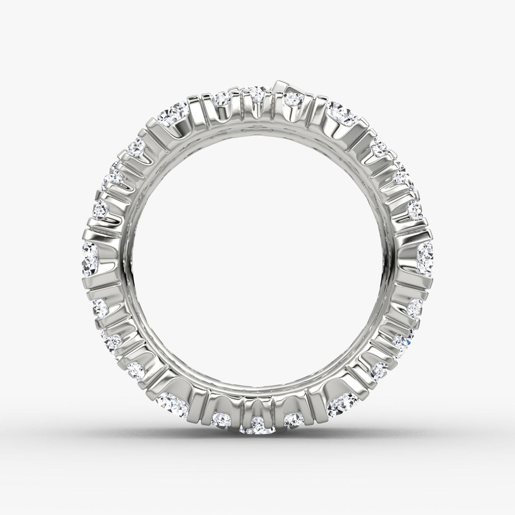 V 3 Row Pavé 14K Whitegold Ring w. Lab-Grown Diamond