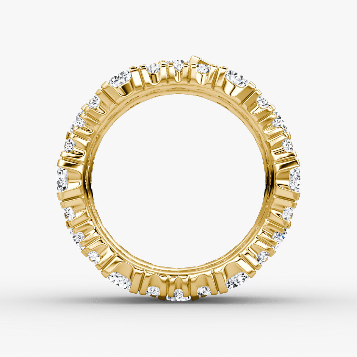 V 3 Row Pavé 14K Guld Ring m. Lab-Grown Diamant