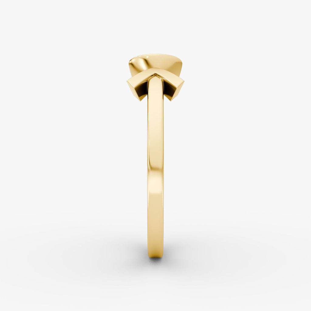 Arrow Cuff 14K Gold Ring w. Lab-Grown Diamond