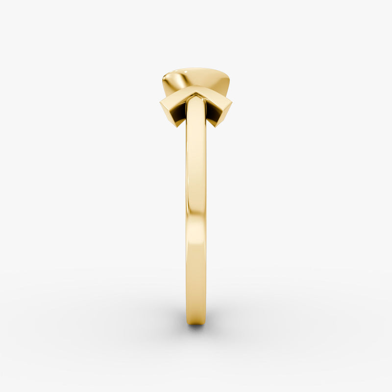 Arrow Cuff 14K Gold Ring w. Lab-Grown Diamond