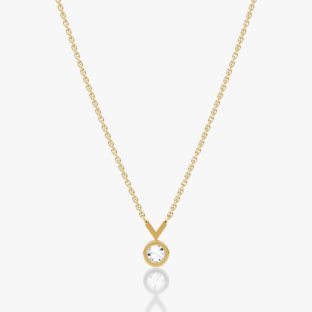 Arrow 14K Gold Necklace w. Round Cut Lab-Grown Diamond