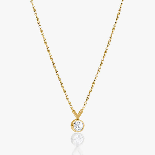Arrow 14K Gold Necklace w. Round Cut Lab-Grown Diamond