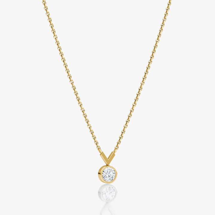 Arrow 14K Gold Necklace w. Round Cut Lab-Grown Diamond