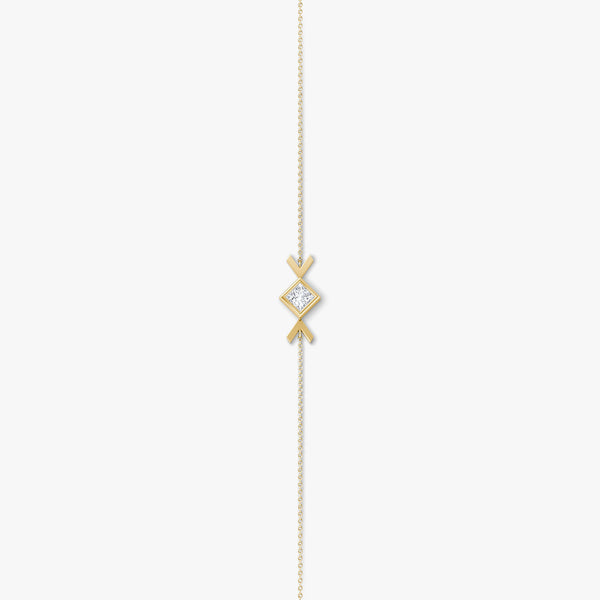 Arrow 14K Gold Bracelet w. Princess Cut Lab-Grown Diamond