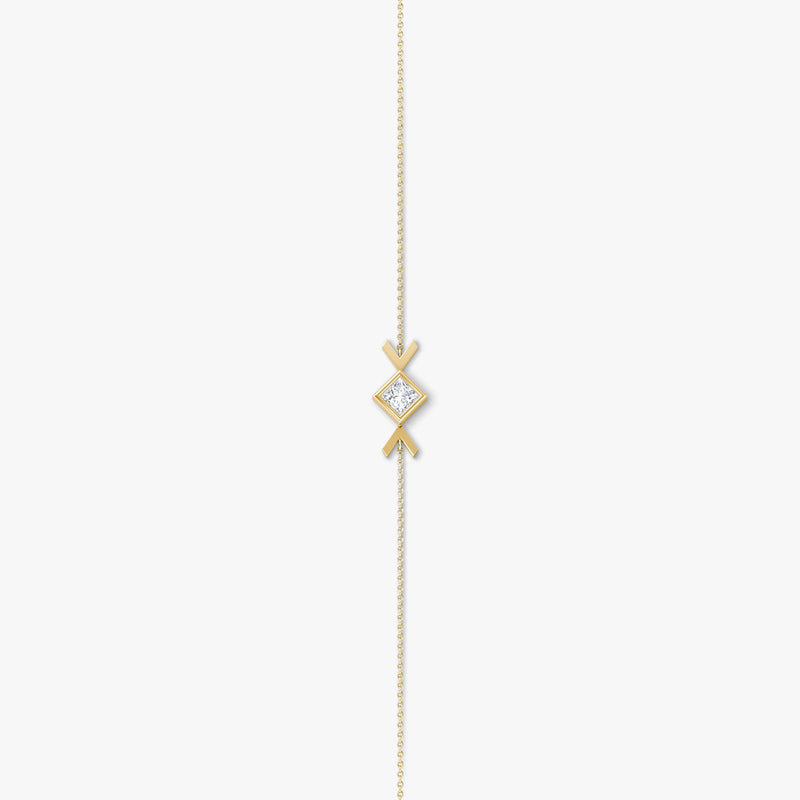 Arrow 14K Gold Bracelet w. Princess Cut Lab-Grown Diamond
