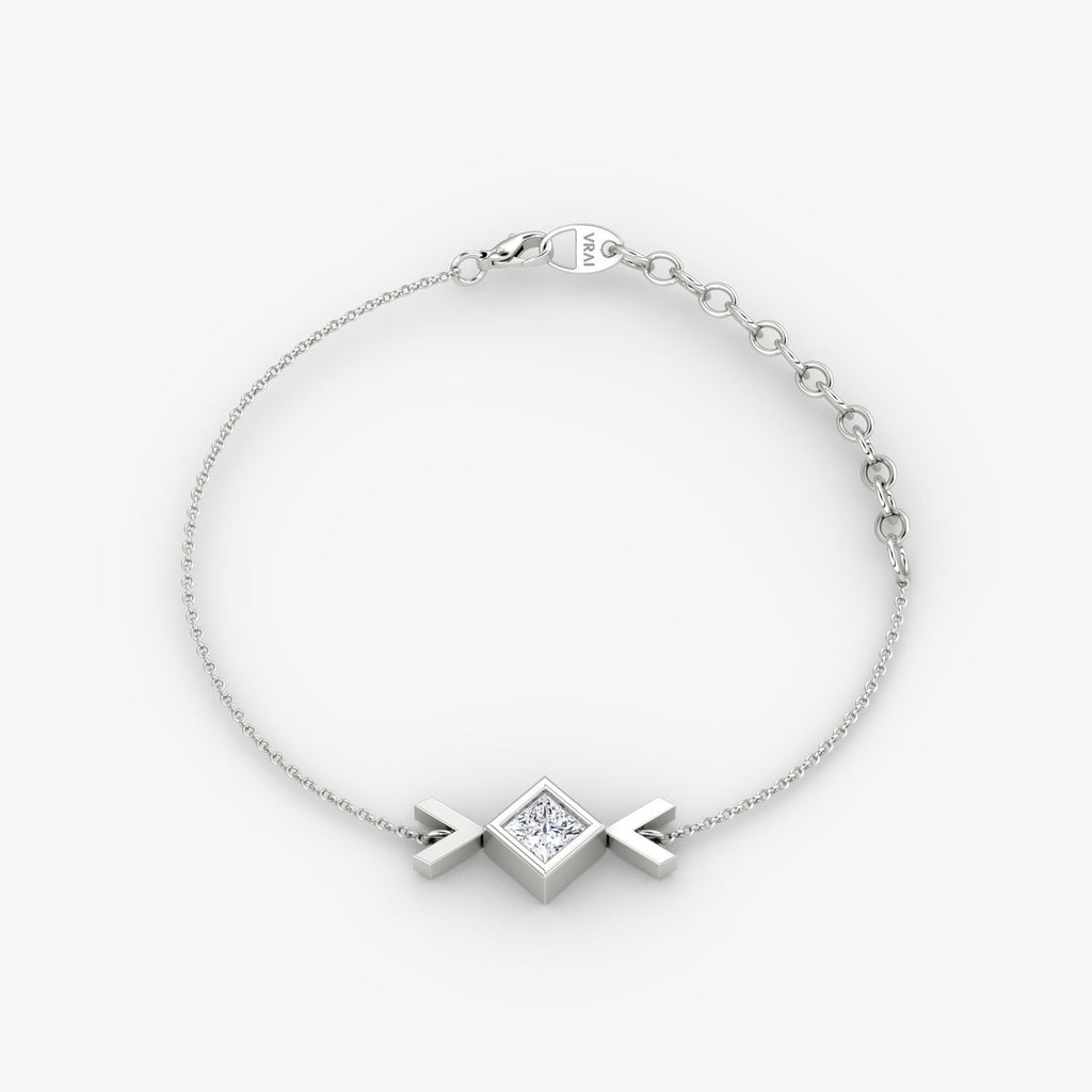 Arrow 14K Whitegold Bracelet w. Lab-Grown Diamond