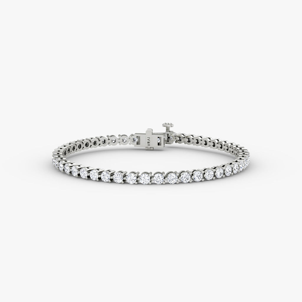 Medium Tennis 14K Whitegold Tennis Bracelet w. Lab-Grown Diamond