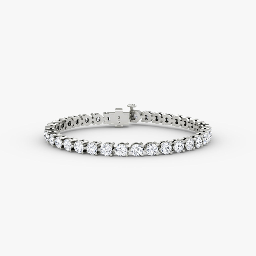 Large Tennis Gold Tennis Bracelet w. Lab-Grown Diamond