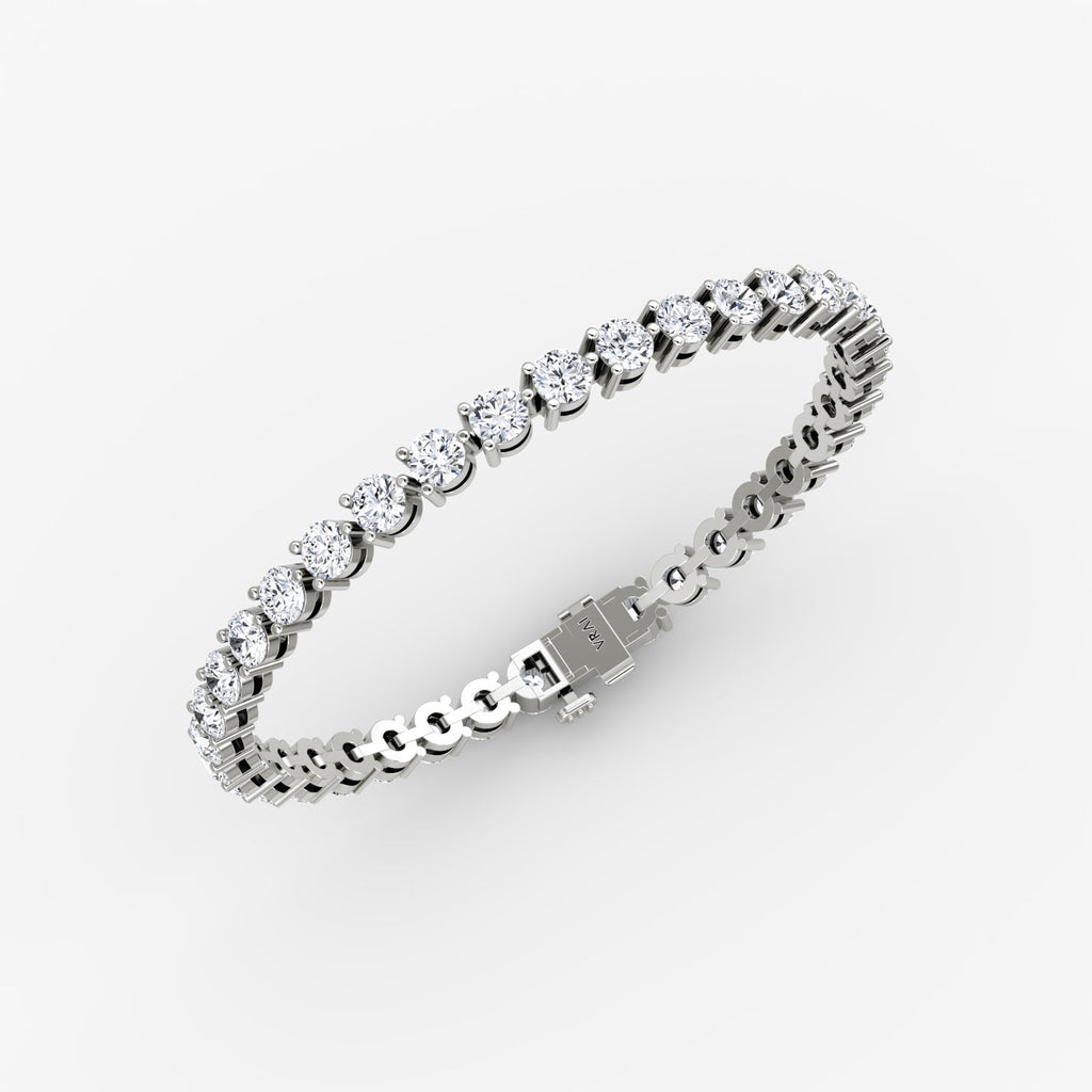 Large Tennis Gold Tennis Bracelet w. Lab-Grown Diamond