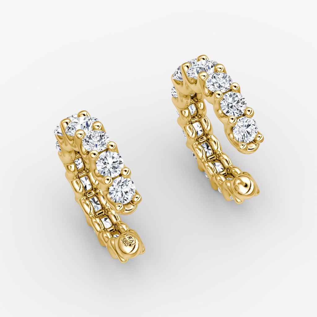 Eternity 14K Gold Ear Cuff w. Lab-Grown Diamond
