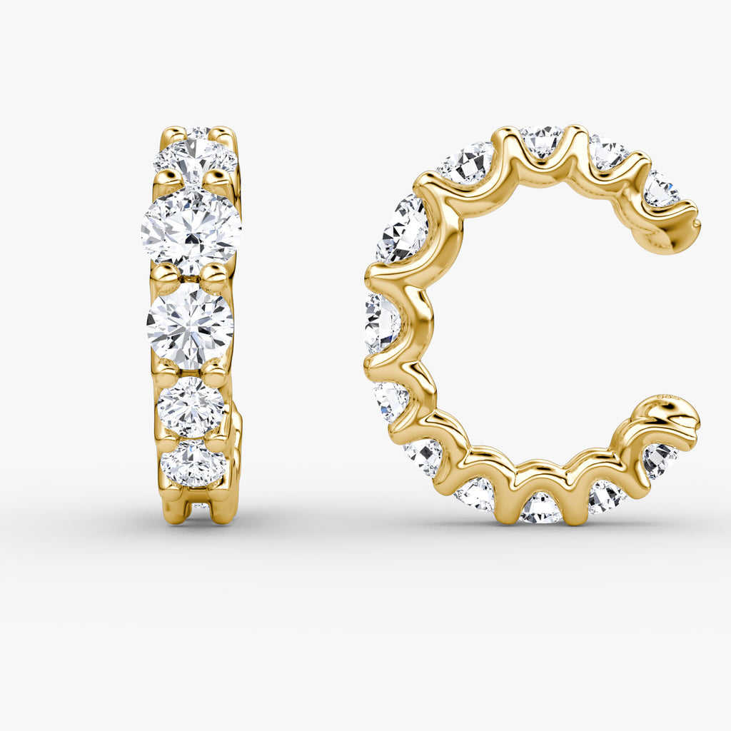 Eternity 14K Gold Ear Cuff w. Lab-Grown Diamond
